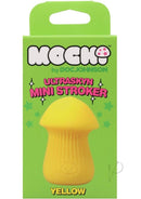 Mochi Ultraskyn Mini Stroker Yellow packaging featuring a playful mushroom design.