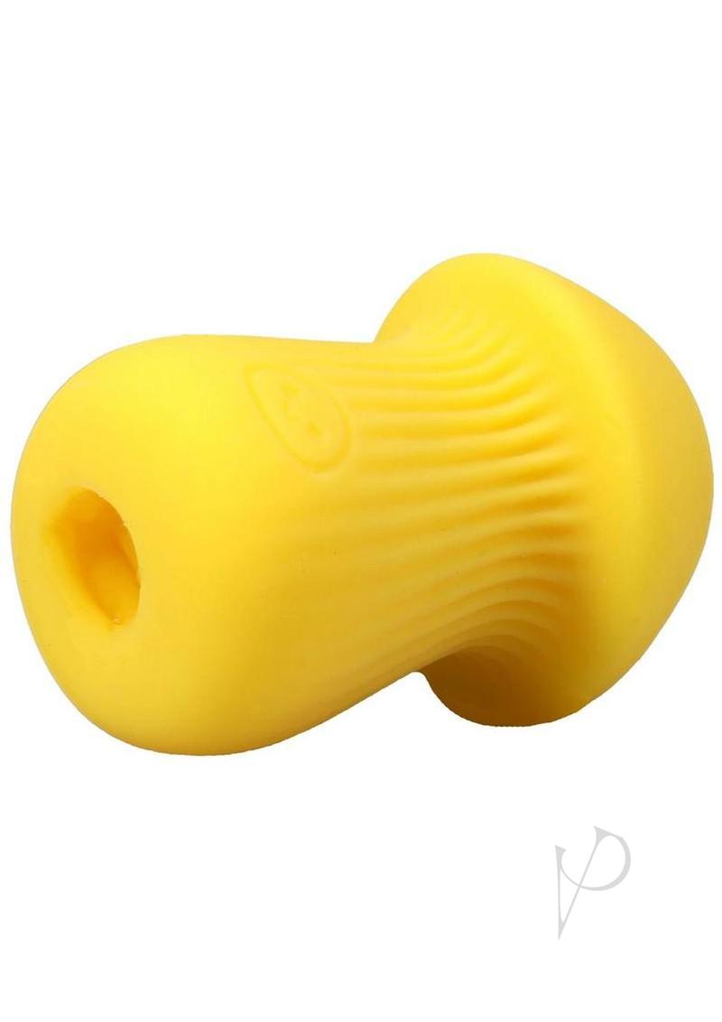 Mochi Ultraskyn Mini Stroker Yellow, compact stroker inspired by king mushroom for intense stimulation.
