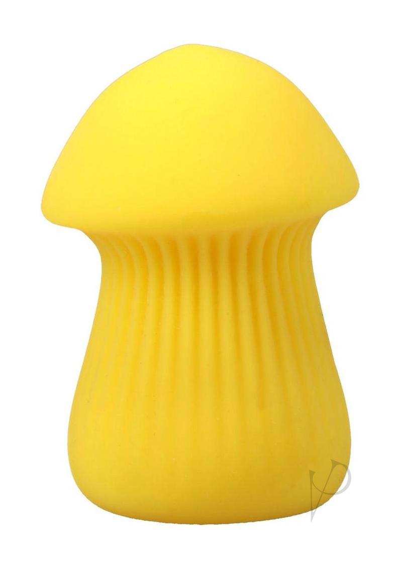 Mochi Ultraskyn Mini Stroker Yellow, designed for intense satisfaction, featuring a playful mushroom-inspired shape.