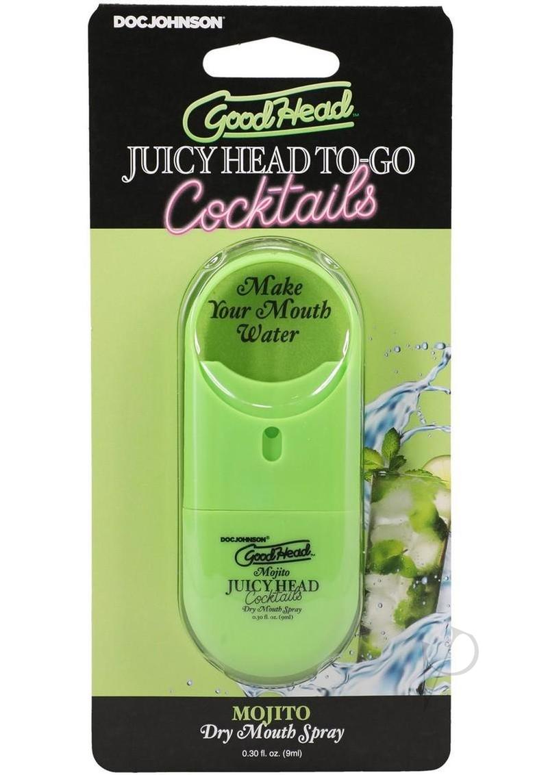 GoodHead Juicy Head to Go Cocktails Mojito Dry Mouth Spray packaging with refreshing design.