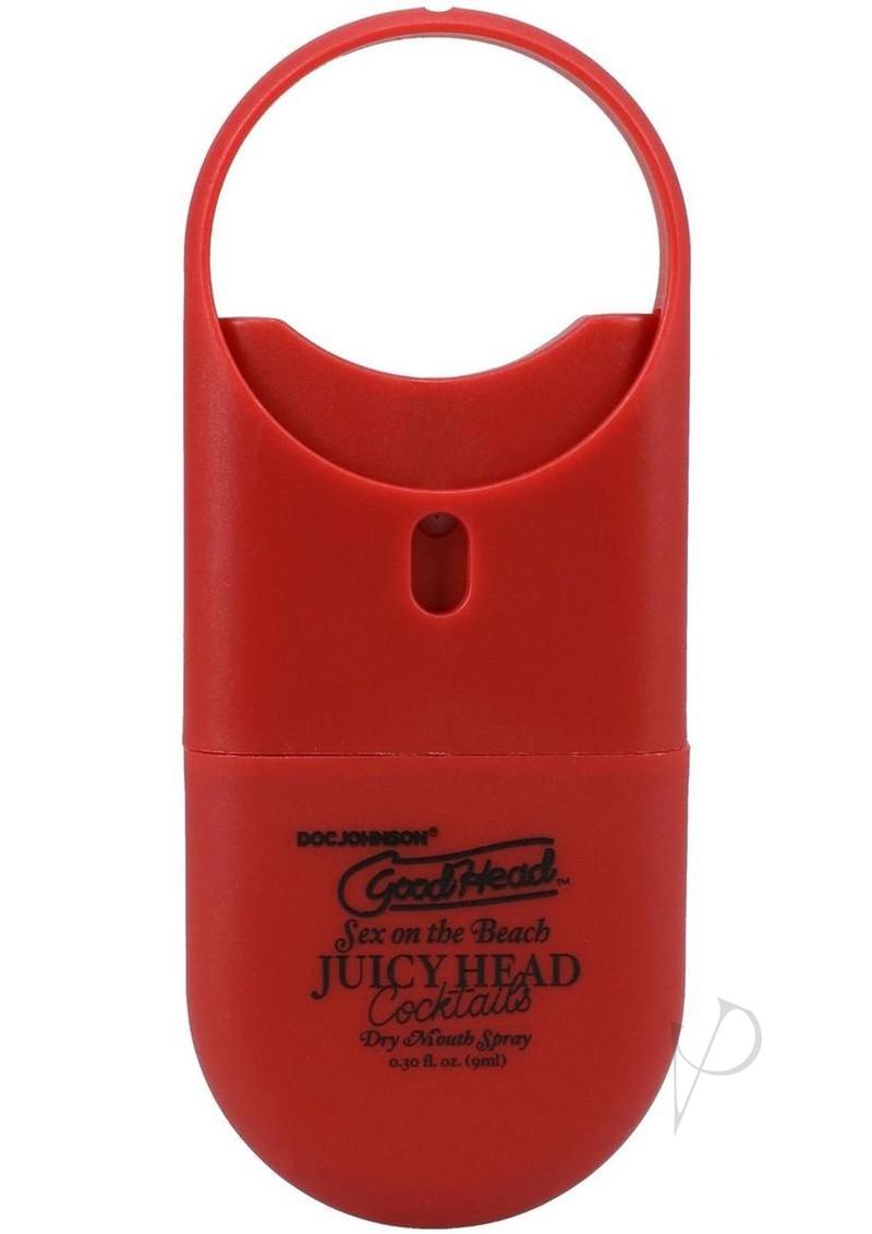 GoodHead Juicy Head to Go Cocktails Sex on The Beach Dry Mouth Spray in a red travel-friendly bottle.