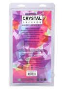 Crystal Jellies Realistic Dildo with Balls 7 inch Teal product packaging with colorful design and features listed.