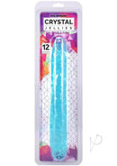 Crystal Jellies Jr Double Dildo 12 inches Teal packaging with colorful design