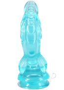 Crystal Jellies Mythical Invader Dildo Teal showcasing an imaginative alien design with ridges for heightened pleasure.