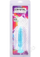 Crystal Jellies Anal Starter Dildo 5.5 inches Teal in packaging, designed for comfortable anal play for beginners.