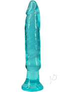 Crystal Jellies Anal Starter Dildo 5.5 inches Teal in a bright teal color, designed for comfortable anal play.