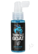 Fort Troff Throat Goat Oral Numbing Spray Blue Razzberry 2 Oz in a spray bottle with a blue design.