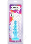 Crystal Jellies Anal Delight Anal Plug 5 inch Teal in packaging showcasing its attractive design and color.