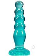 Crystal Jellies Anal Delight Anal Plug 5 inch Teal in a sleek teal design with gently rippled texture for comfort.