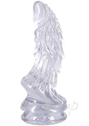 Crystal Jellies Mythical Invader Dildo Clear featuring a unique phallic shape and textured design for enhanced pleasure.