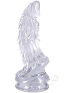 Crystal Jellies Mythical Invader Dildo Clear showcasing its fantastical design and smooth, translucent texture.