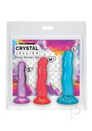 Crystal Jellies Dong Starter 3-Piece Set features three colorful dongs for beginners to explore gradual size progression.