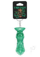 Polynesian Ti-Key Chains Mala Ma Ona Earth Idol Green keychain featuring traditional island artistry, vibrant green color.