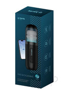Kaotik Labs Shockwave App Control Masturbator Black Blue packaging with smartphone and features display.