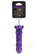 Polynesian Ti-Key Chains Uhane Ino Spirit Idol Purple keychain featuring intricate island patterns in vibrant purple.