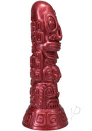 Polynesian Lele Lele Air Idol Vibrating Dildo with Remote Control in bold red, sculptural island-inspired design.