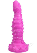 Vac-U-Lock Fantasy Fuckers Tentacle Travel Silicone Dildo Pink in vibrant pink with tentacle design and textured ridges.