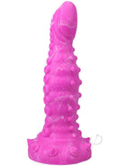 Vac-U-Lock Fantasy Fuckers Tentacle Travel Silicone Dildo Pink in vibrant pink with ridges and bumps for stimulation.