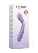 Svakom Margot Warming Dual Motor G-Spot Vibrator Lavender packaging with app control features.