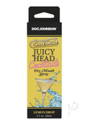 GoodHead Juicy Head Cocktails Dry Mouth Spray Lemon Drop packaging with lemon twist design and refreshing flavor.