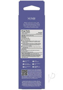 Back packaging of Intimate Enhancements Numb Anal Numbing Spray 2 Oz showing drug facts and usage instructions.