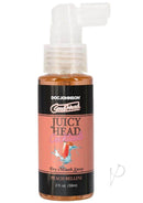 GoodHead Juicy Head Cocktails Dry Mouth Spray Peach Bellini in a spray bottle, designed to enhance oral intimacy and freshness.