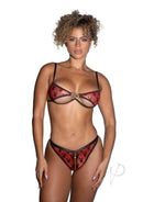 Playboy Shimmer Bunny Set 2 Piece Small Red modeled by a woman showcasing the bold and refined design.