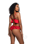 Playboy Flutter Bunny Lounge Set 2 Piece S M Red featuring a woman wearing a red bralette and matching bottom.