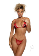 Playboy Dueling Bunny Bikini Set 2 Piece Red OS showcasing bold design with mesh and playful bunny logo.