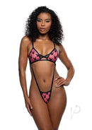 Playboy Ravishing Bunny Strappy Sling OS Hot Pink lingerie model showcasing bold design and playful charm.