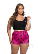 Playboy Slumber Bunny Set 2 Piece XL 2XL Pink Black model wearing comfy lounge outfit with iconic branding.
