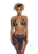 Playboy Splash Bunny Bikini Set 2 Piece Black OS featuring a model in a sexy black bikini with Playboy logos.