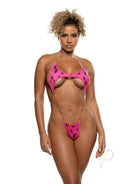 Playboy Splash Bunny Sling OS Hot Pink bold cutout bodysuit showcasing curves with playful energy and sleek design.