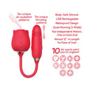 Wild Rose Suction Thruster Red with ten unique air-pulsation and thrusting patterns, waterproof design, and USB rechargeable.