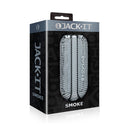 Icon Brands Jack-it Stroker Smoke Male Masturbator packaging with a textured design for enhanced grip.