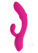 Evolved G-Tapper Double Tapping Rabbit Vibrator Pink showcasing its dual stimulation design and vibrant color.