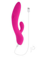 Evolved G-Tapper Double Tapping Rabbit Vibrator Pink, curved with dual stimulation features and USB charging.
