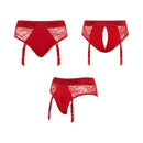 Strap-on-me Diva Lingerie Harness Red M showcasing red lace details and functional strap-on design.