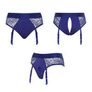 Strap-on-me Diva Lingerie Harness Night Blue XXL featuring lace details and adjustable straps.