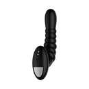 Forto Ribbed Pro Silicone Vibrating Anal Massager Black showcasing its ergonomic design and textured ribbed surface.