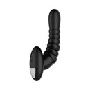 Forto Ribbed Pro Silicone Vibrating Anal Massager Black with ribbed texture and ergonomic design.