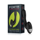 Forto Studded Pro Silicone Vibrating Anal Massager Black with packaging, designed for powerful stimulation.