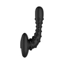 Forto Studded Pro Silicone Vibrating Anal Massager Black, featuring a textured surface and ergonomic design.