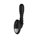 Forto Studded Pro Silicone Vibrating Anal Massager Black with ergonomic shape and textured design.