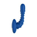 Forto Studded Pro Silicone Vibrating Anal Massager Blue showing textured design and ergonomic shape.