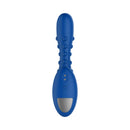 Forto Studded Pro Silicone Vibrating Anal Massager Blue with textured exterior and ergonomic shape.