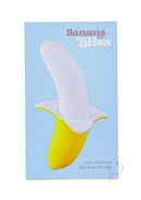 Banana Bliss Mini Silicone Banana Vibrator Yellow in playful packaging, showcasing its discreet design and vibrant colors.