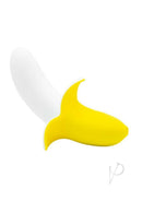 Banana Bliss Mini Silicone Banana Vibrator Yellow designed for dual stimulation with a playful, discreet design.