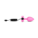 b-Vibe Vibrating Heart Anal Plug Small Medium Pink with USB charging cable for remote control function