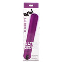 Bang XL Rechargeable Bullet Vibrator Purple packaging showcasing its sleek design and features.